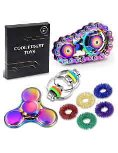 8 Piezas Juguetes Antiestrés Metal Chilvil para Adultos