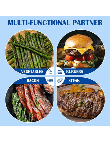 Prensa de Hamburguesas y Tocino SafBbcue Hierro Fundido 10"