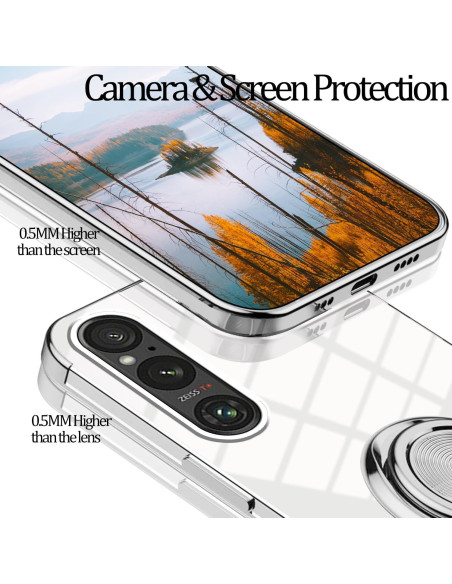 Funda Transparente con Soporte Magnético para Sony Xperia 1 VII Funda Transparente con Soporte Magnético para Sony Xperia 1 VII