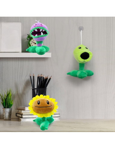 Maikerry 3 Piezas Peluches Plantas y Zombies 20 cm Suaves