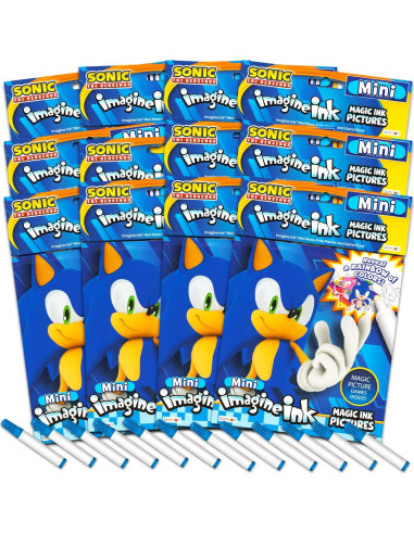 Conjunto de 12 Libros para Colorear Sonic - Tinta Mágica Sin Desorden