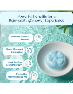 Bombas de Ducha Aromaterapia The Lavish Goat 7 Piezas Menta Eucalipto 2