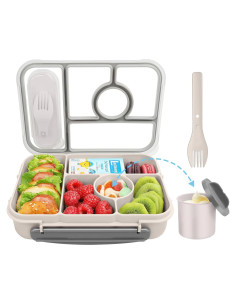 Caja de Almuerzo Bento Demiue 5 Compartimentos 1.3L Blanca