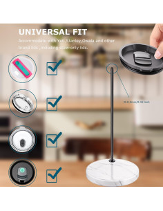 Organizador de Tapas de Vaso de Acero Inoxidable y Mármol Negro 2