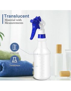 Zubebe 24 Botellas Spray 1000ml HDPE Ajustables Multicolor 2