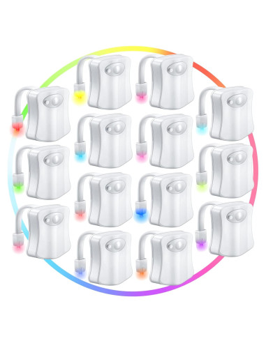 Luz Nocturna para Inodoro Honoson 15 Paquetes 16 Colores LED