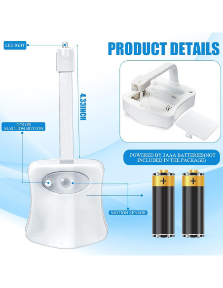 Luz Nocturna para Inodoro Honoson 15 Paquetes 16 Colores LED