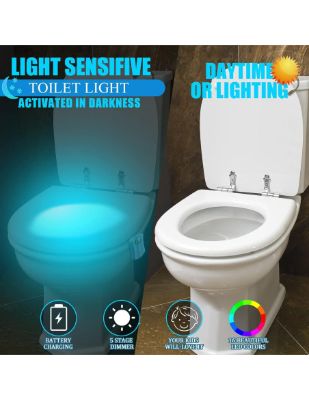 Luz Nocturna para Inodoro Honoson 15 Paquetes 16 Colores LED