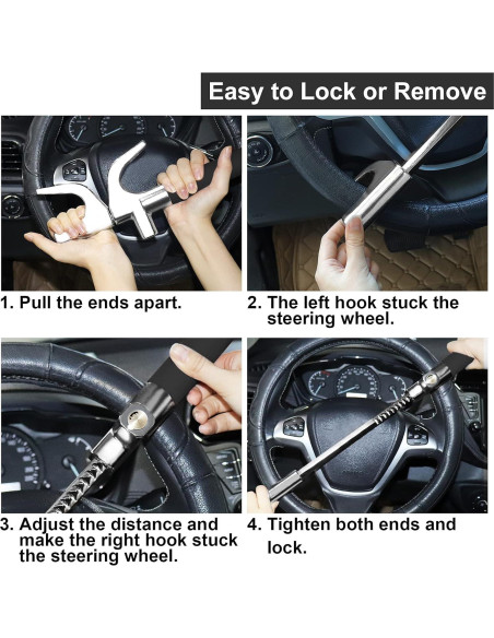 Bloqueo de Volante Antirrobo Turnart LCS034-US2 Negro