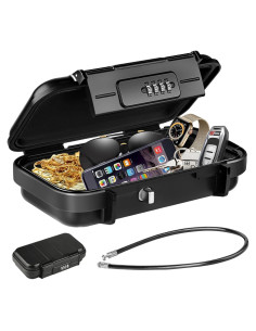 Caja Fuerte Portátil HUANLANG Negra con Cerradura de Combinación