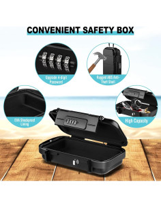 Caja Fuerte Portátil HUANLANG Negra con Cerradura de Combinación 2