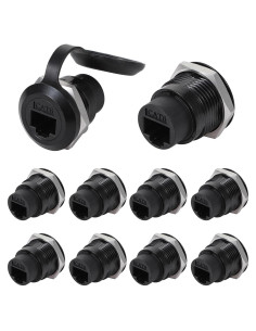 10 Conectores RJ45 Cat6 Montaje en Panel Impermeables ANMBEST