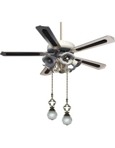 Juego de 2 tiradores de ventilador LONGSHENG vintage cristal 2