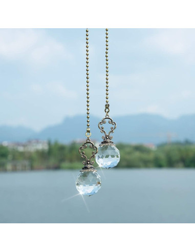 Juego de 2 tiradores de ventilador LONGSHENG vintage cristal