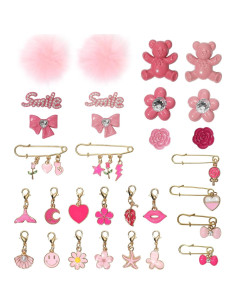 Kit 38 Pcs Encantos Brillantes para Zapatos Niñas Rosa Pom 2