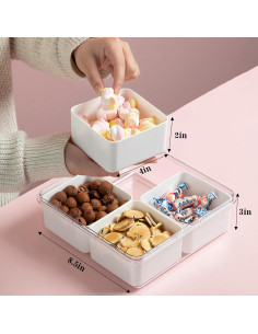 Eanpet 2 Pack Bandeja Dividida 4 Compartimentos 20cm 2