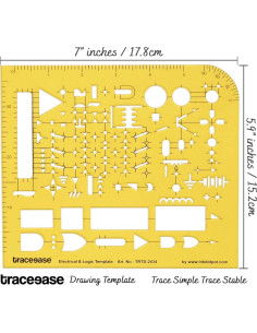 Plantilla de Dibujo Eléctrico Traceease 17.8x15.2 cm 59 Formas 2