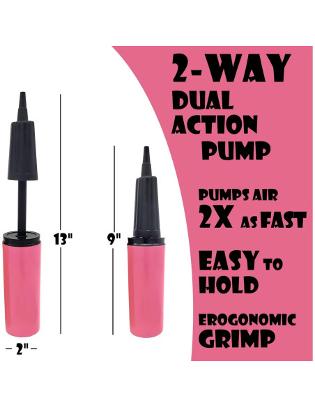 Bomba de Globo de Mano OODELZ - Inflador Manual Doble 10 Unidades