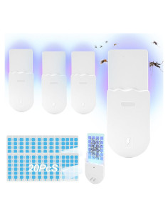 Trampa de Insectos Voladores LAZZAROU 4 pcs Luz UV Efectiva