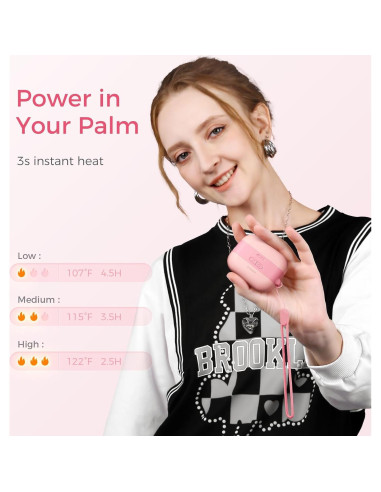 Calentador de Manos Recargable OCOOPA Heatcube Rosa 50C