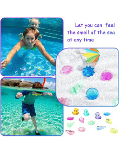 Juguetes de Buceo Skylety 24 Pcs Gemas y Animales Marinos 2