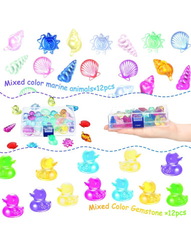 Juguetes de Buceo Skylety 24 Pcs Gemas y Animales Marinos