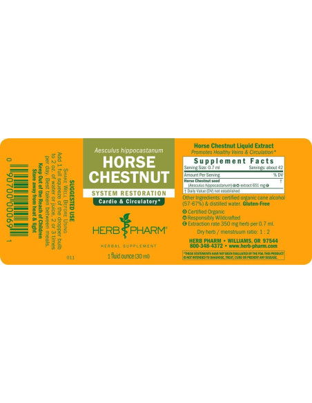 Extracto Líquido Herb Pharm Castaño de Indias 29.57 ml