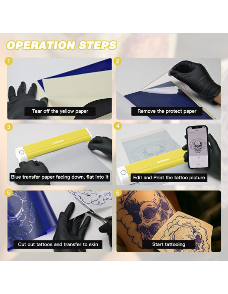 Impresora de Plantillas de Tatuaje Inalámbrica HANGZHOU 2000mAh