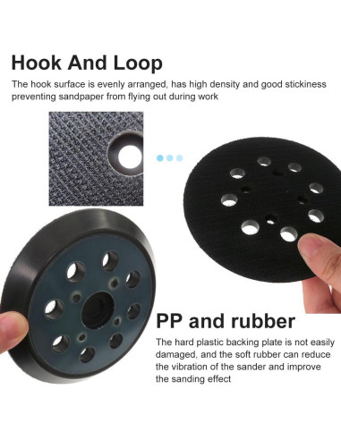 2 Almohadillas de Reemplazo para Lijadora Orbital DeWalt 5"