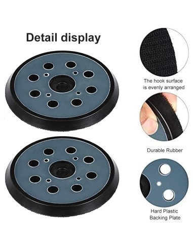 2 Almohadillas de Reemplazo para Lijadora Orbital DeWalt 5"