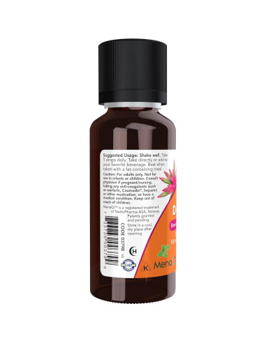 NOW Foods Suplemento Líquido D3 y K2 2500 UI 100 mcg 30 ml