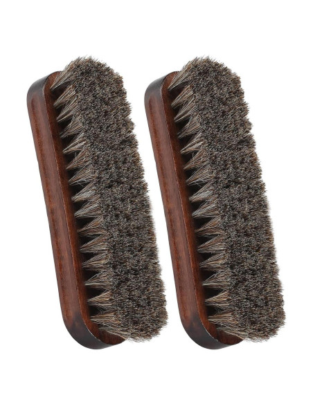 Cepillos para Brillar Zapatos SUPERWASH PLUS - 2 Piezas de Pelo de Caballo