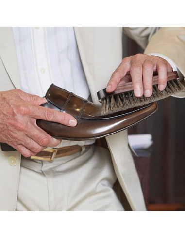 Cepillos para Brillar Zapatos SUPERWASH PLUS - 2 Piezas de Pelo de Caballo