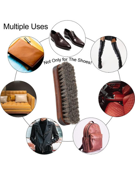 Cepillos para Brillar Zapatos SUPERWASH PLUS - 2 Piezas de Pelo de Caballo
