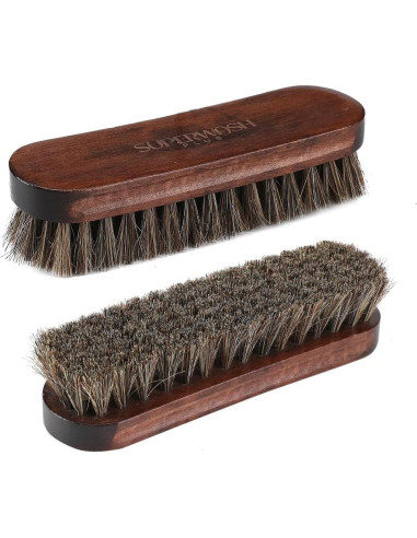 Cepillos para Brillar Zapatos SUPERWASH PLUS - 2 Piezas de Pelo de Caballo