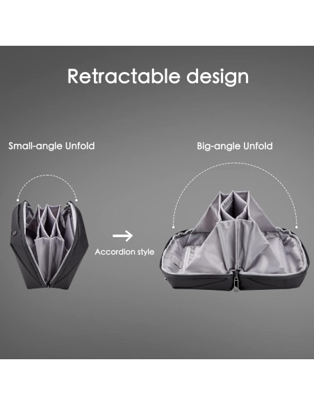 Organizador de Cables DDgro Bolsa de Viaje Negro 24.9x8.9x14.7cm