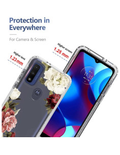 Funda Protectora para Moto G Pure 2021 Tothedu Floral con Protector 2