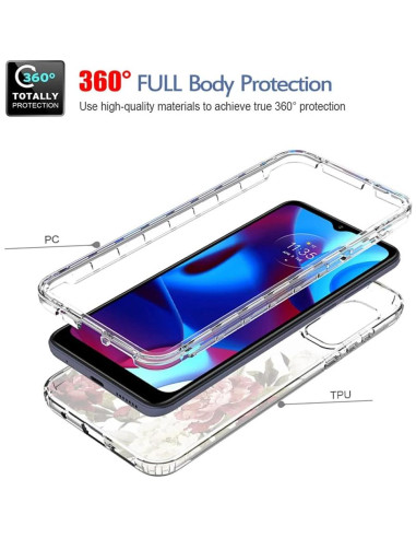 Funda Protectora para Moto G Pure 2021 Tothedu Floral con Protector