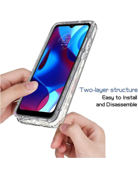 Funda Protectora para Moto G Pure 2021 Tothedu Floral con Protector Funda Protectora para Moto G Pure 2021 Tothedu Floral con Protector