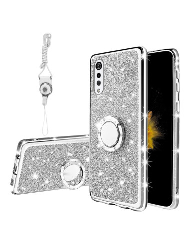 Funda Brillante para LG Velvet 5G - TPU con Soporte Anillo