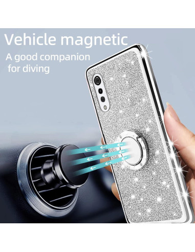 Funda Brillante para LG Velvet 5G - TPU con Soporte Anillo