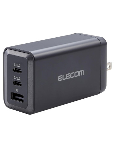Cargador de pared USB-C 120W ELECOM, 3 puertos, carga rápida