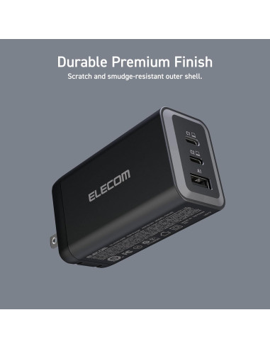 Cargador de pared USB-C 120W ELECOM, 3 puertos, carga rápida