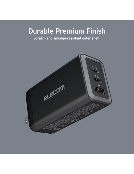 Cargador de pared USB-C 120W ELECOM, 3 puertos, carga rápida