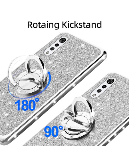 Funda Brillante para LG Velvet 5G - TPU con Soporte Anillo