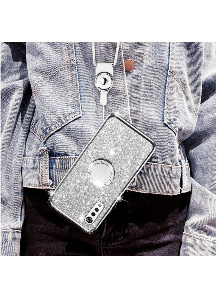 Funda Brillante para LG Velvet 5G - TPU con Soporte Anillo