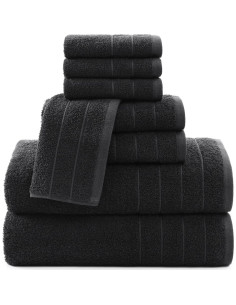 Juego de Toallas de Baño Casa Platino 100% Algodón 8 Piezas Negro 2