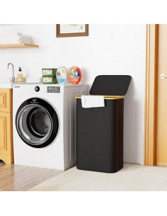 Cesta de Ropa SUOCO Plegable con Tapa 110L Negra 2