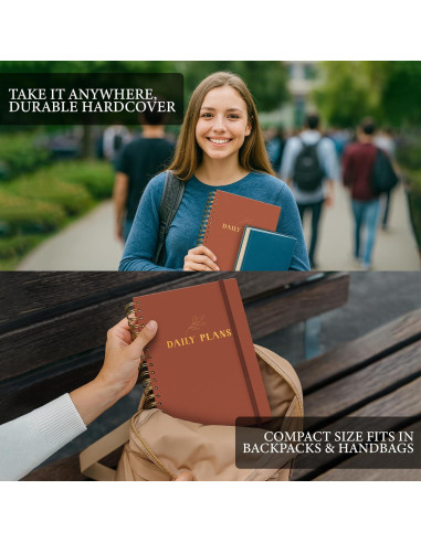 Planificador Diario No Fechado Only Zest 164 Páginas Rojo Terracota