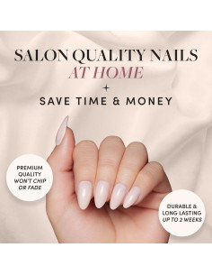 Uñas Postizas Glamnetic Rosa Ballet Cortas Almendra 30 Uñas 2